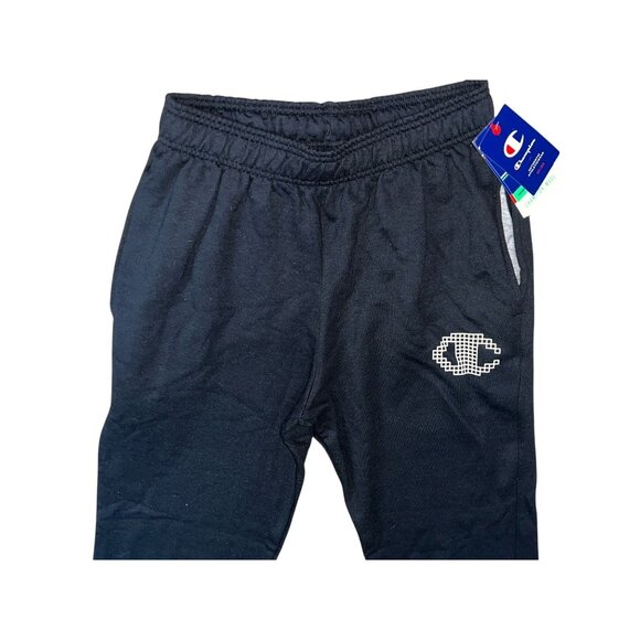 Champion Power Blend BeeHive Patch Sweat Pants Sz Medium Black Womens Soft - Picture 11 of 13